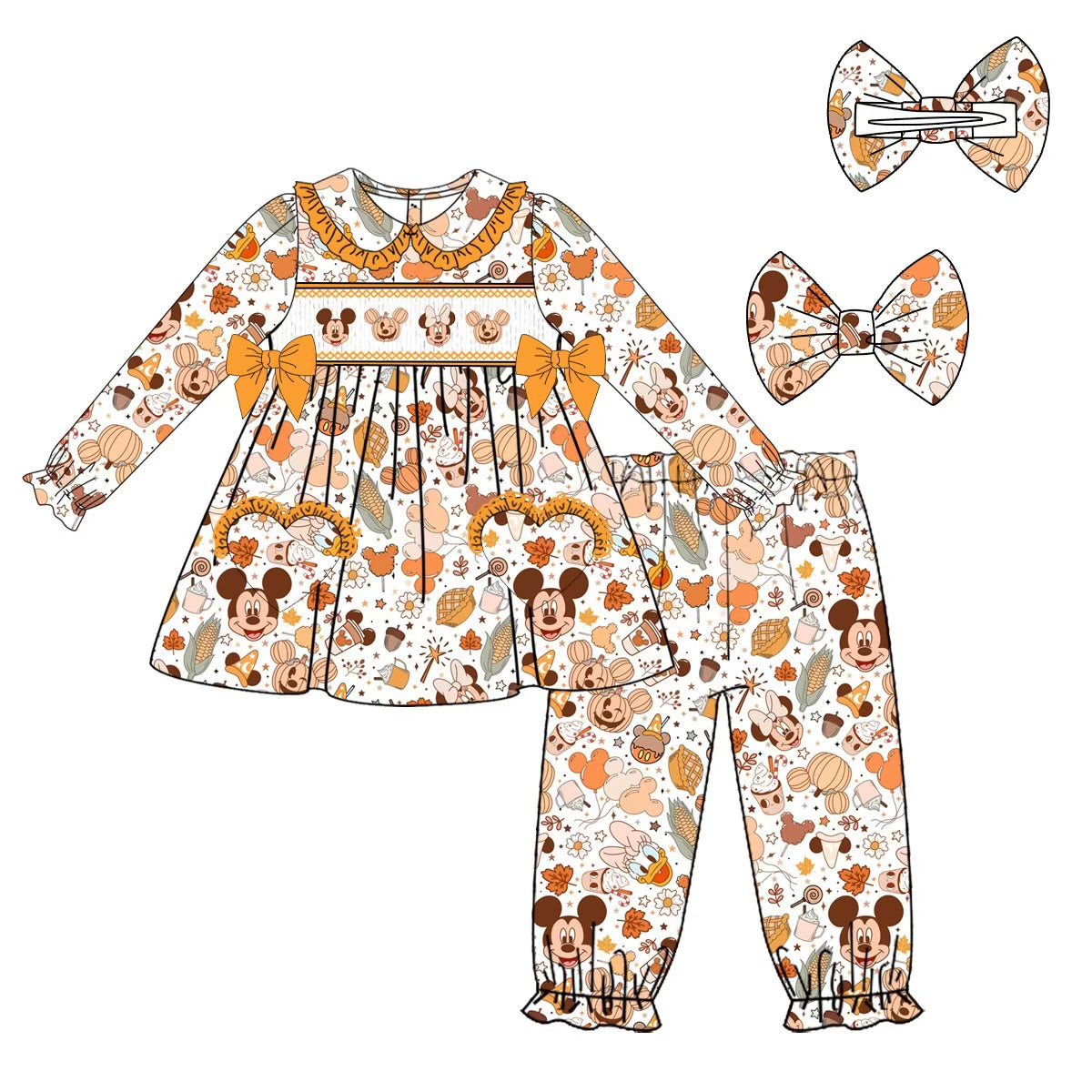 PRE ORDER Girls Halloween Smock Pjs