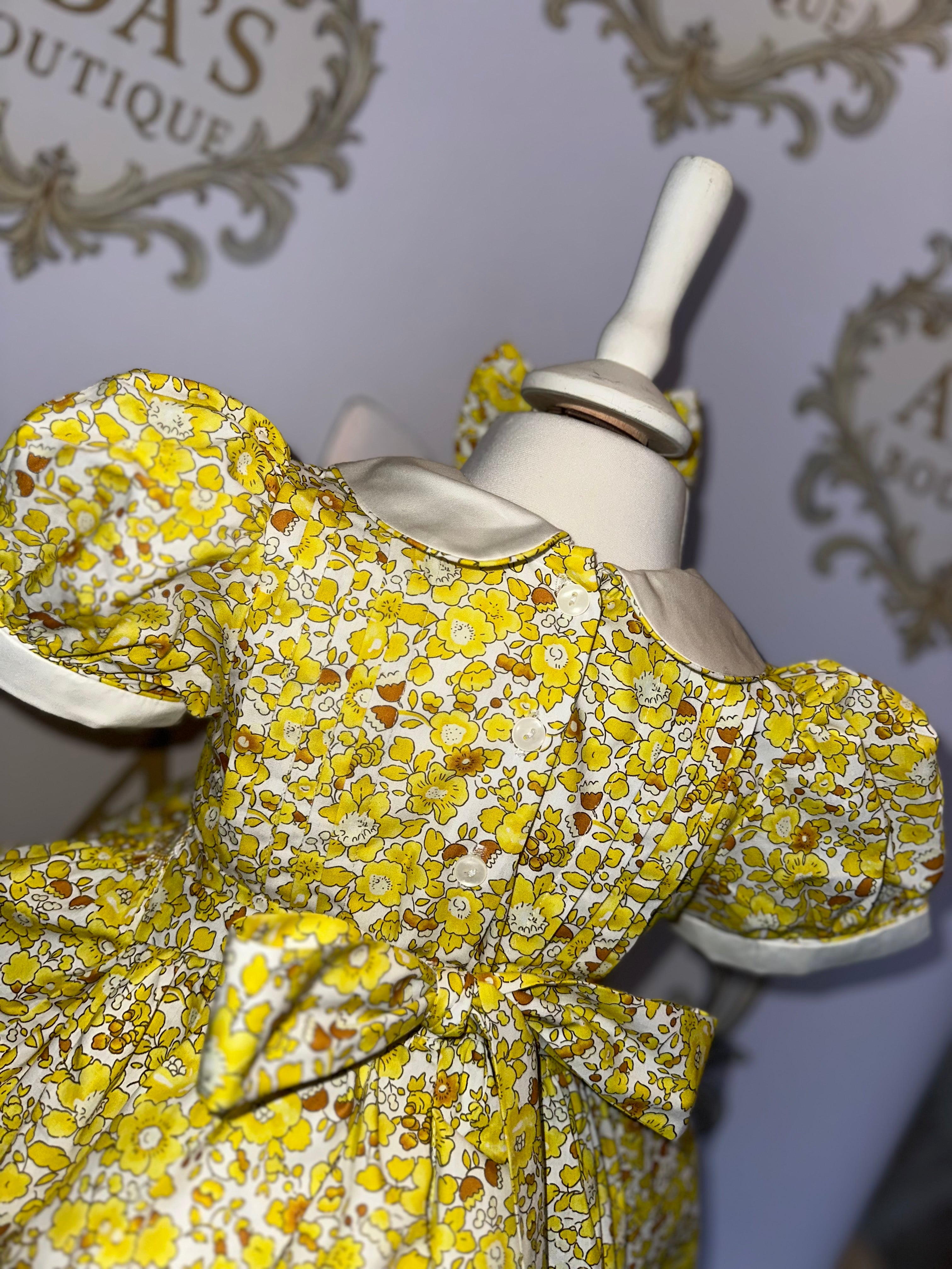 Lemon Floral Smock Dress