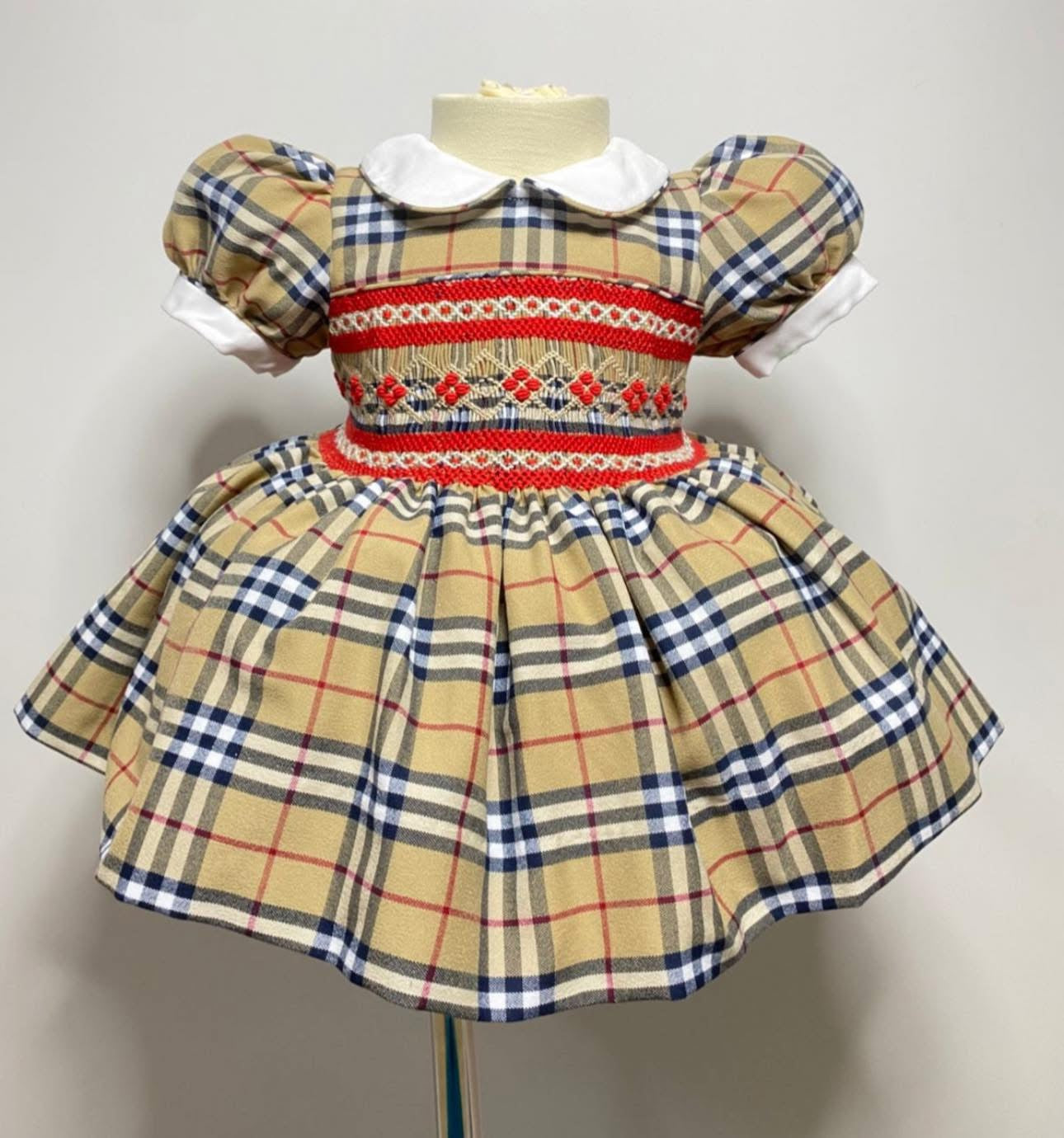 Girls Burb Check Smock Dress