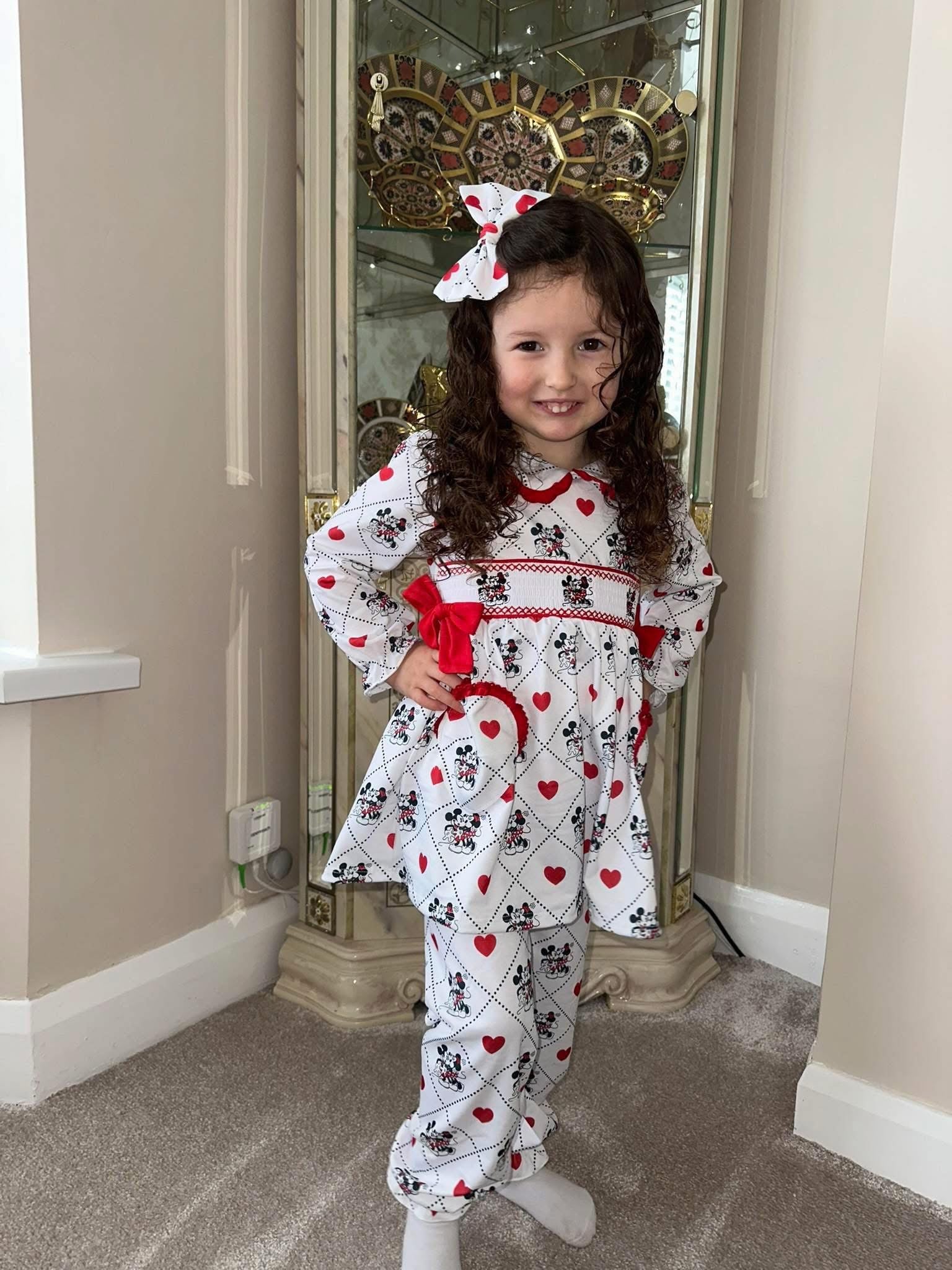 Girls Minnie & Mickey Smock Pjs