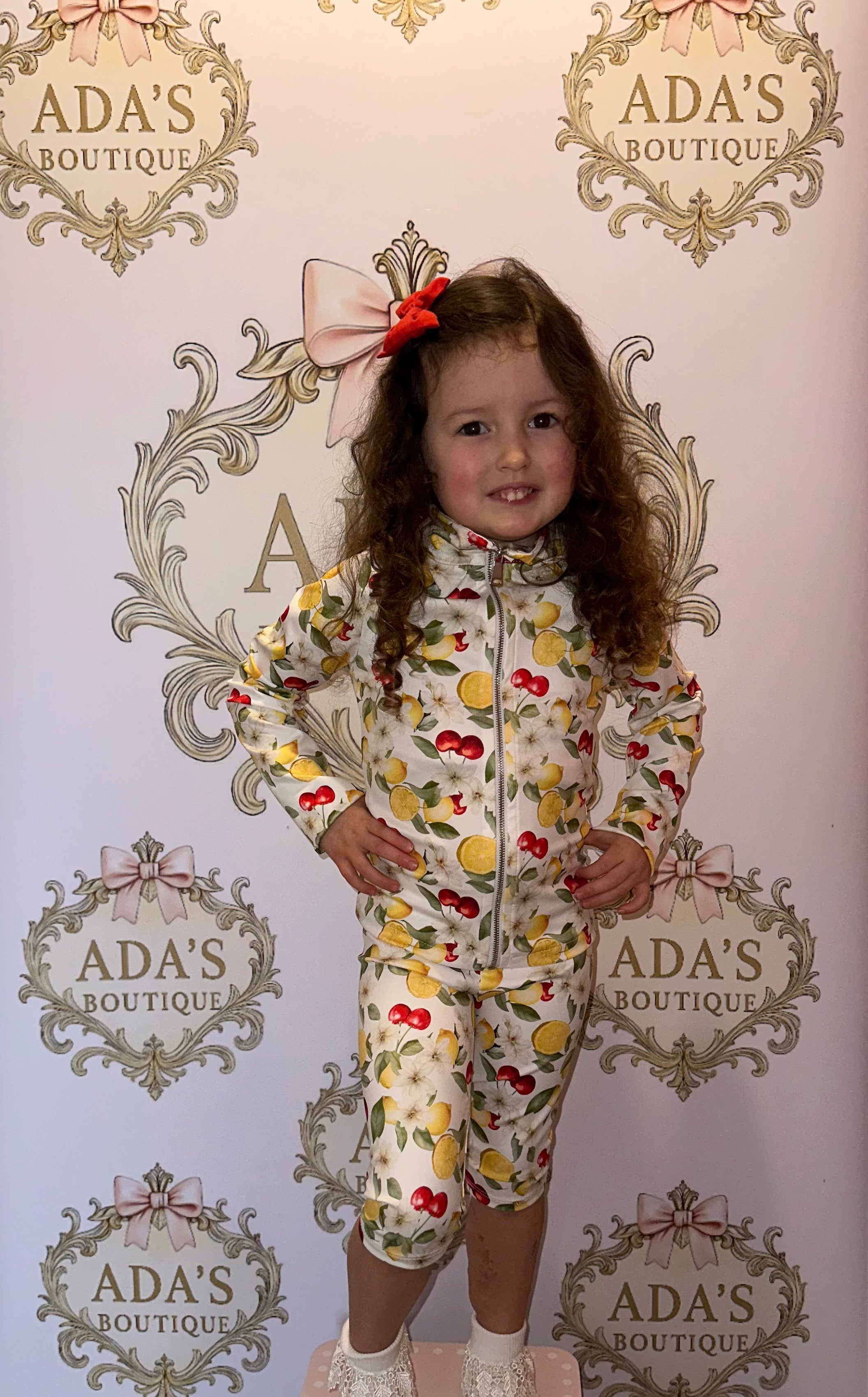 Girls Lemon & Cherry 3 Pcs Gym Set