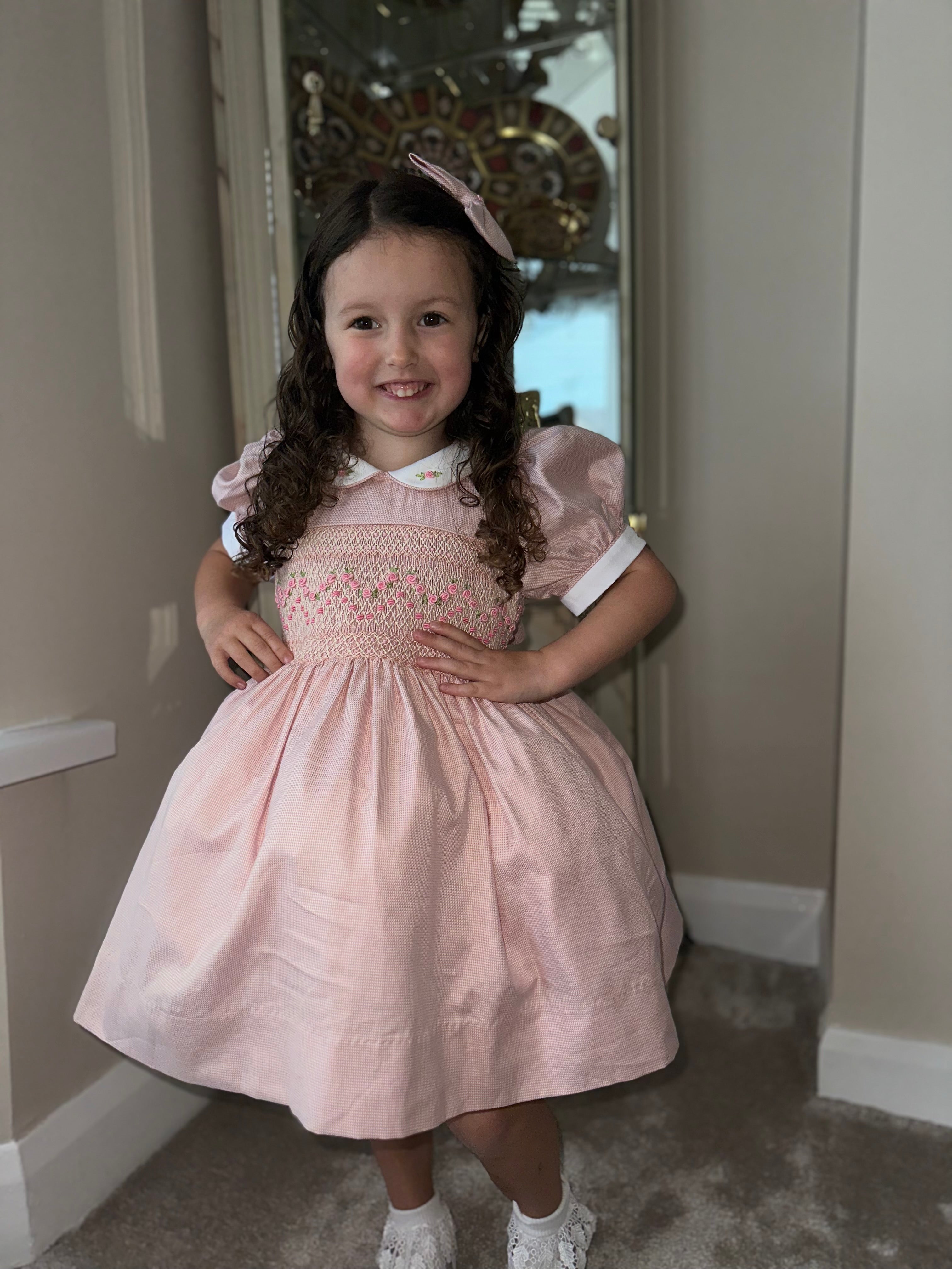 Peach Smocked Dress