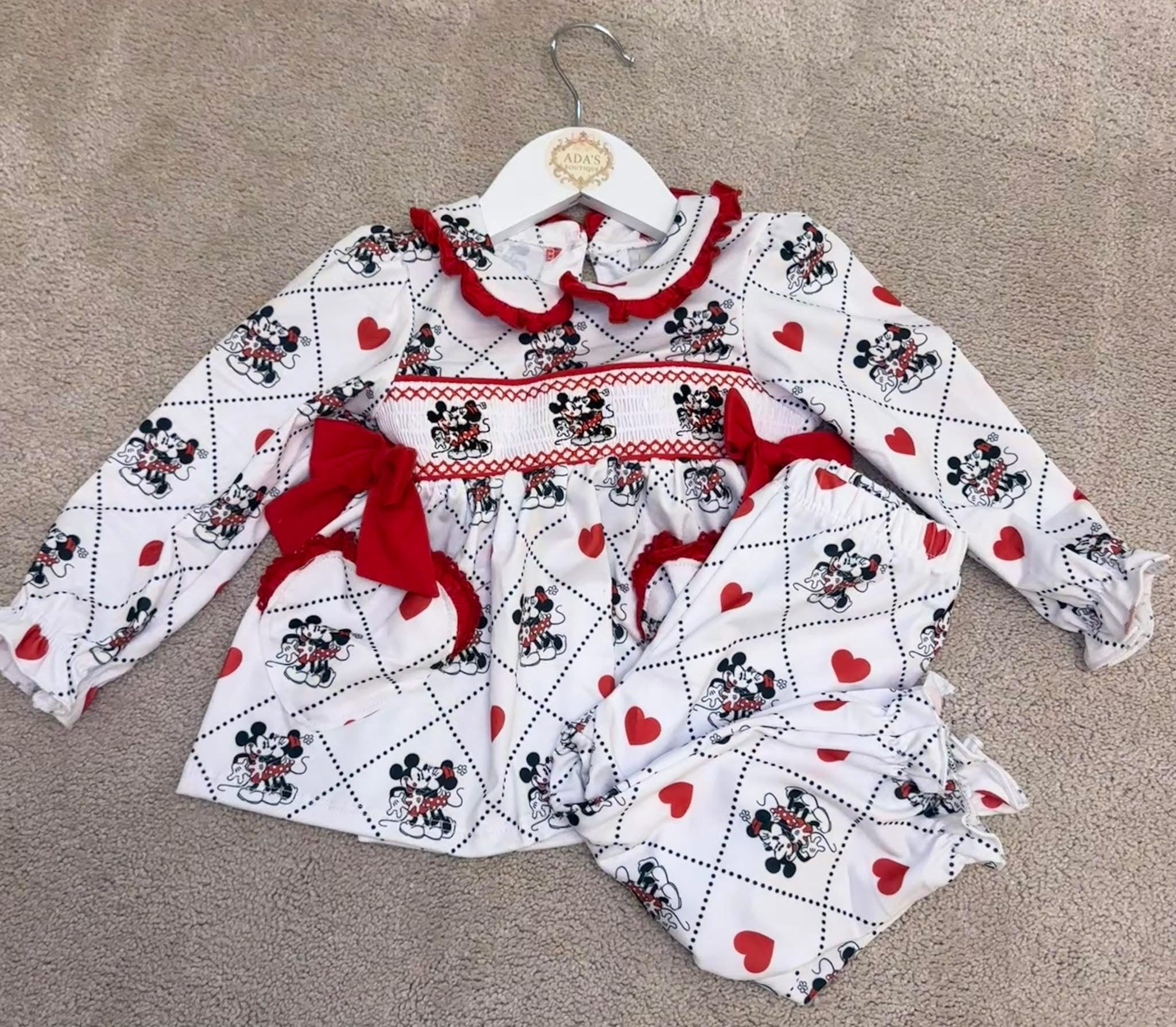 Girls Minnie & Mickey Smock Pjs