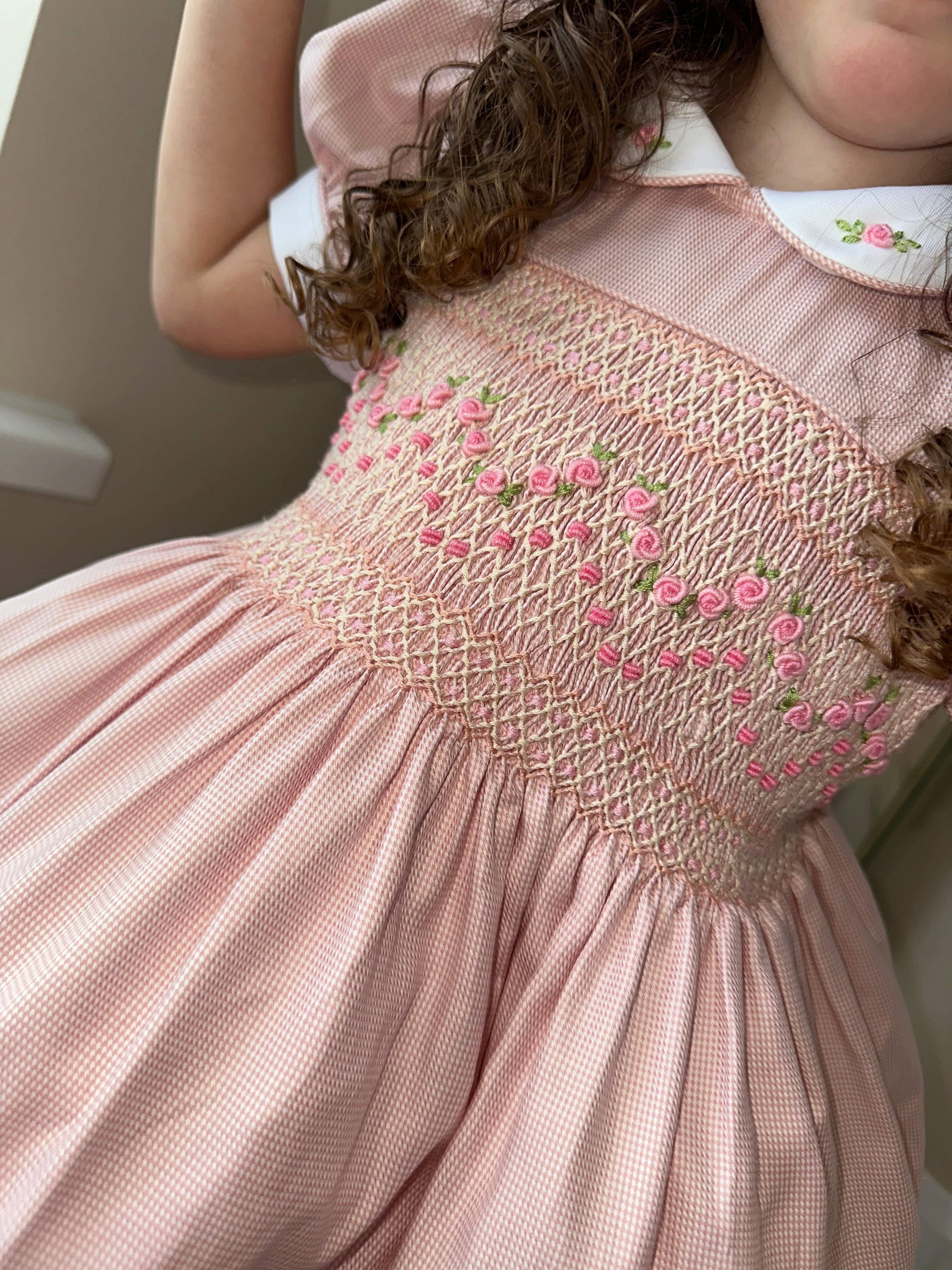 Peach Smocked Dress