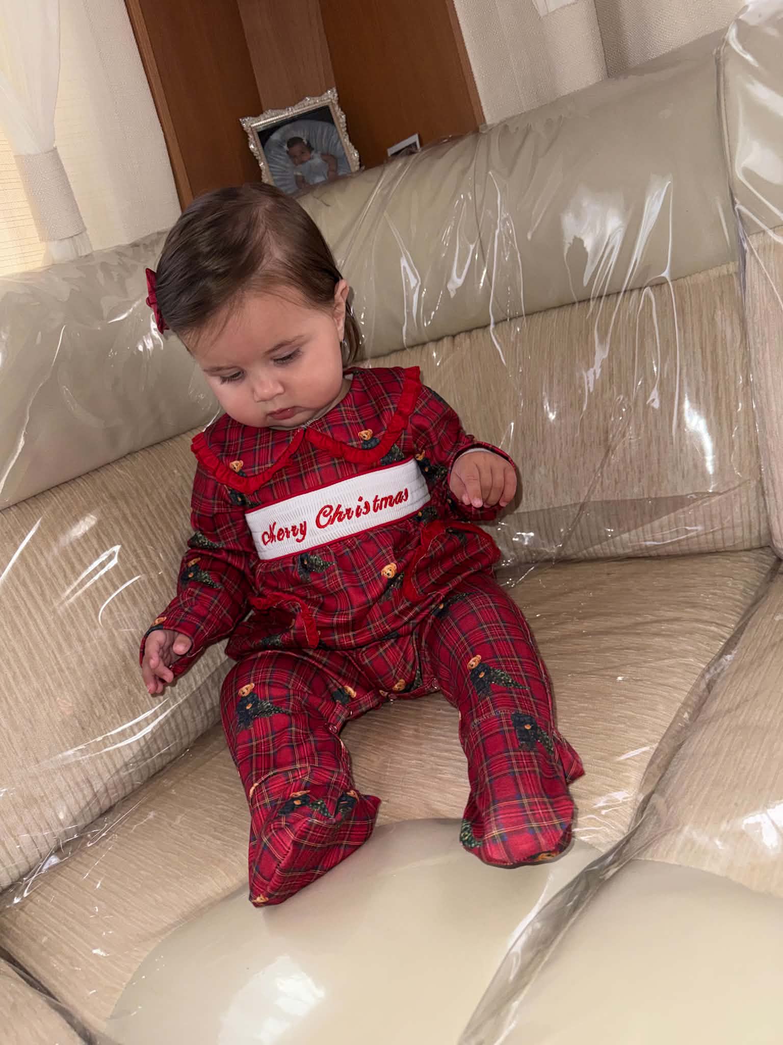 PRE ORDER Girls Christmas Smocked Baby grow