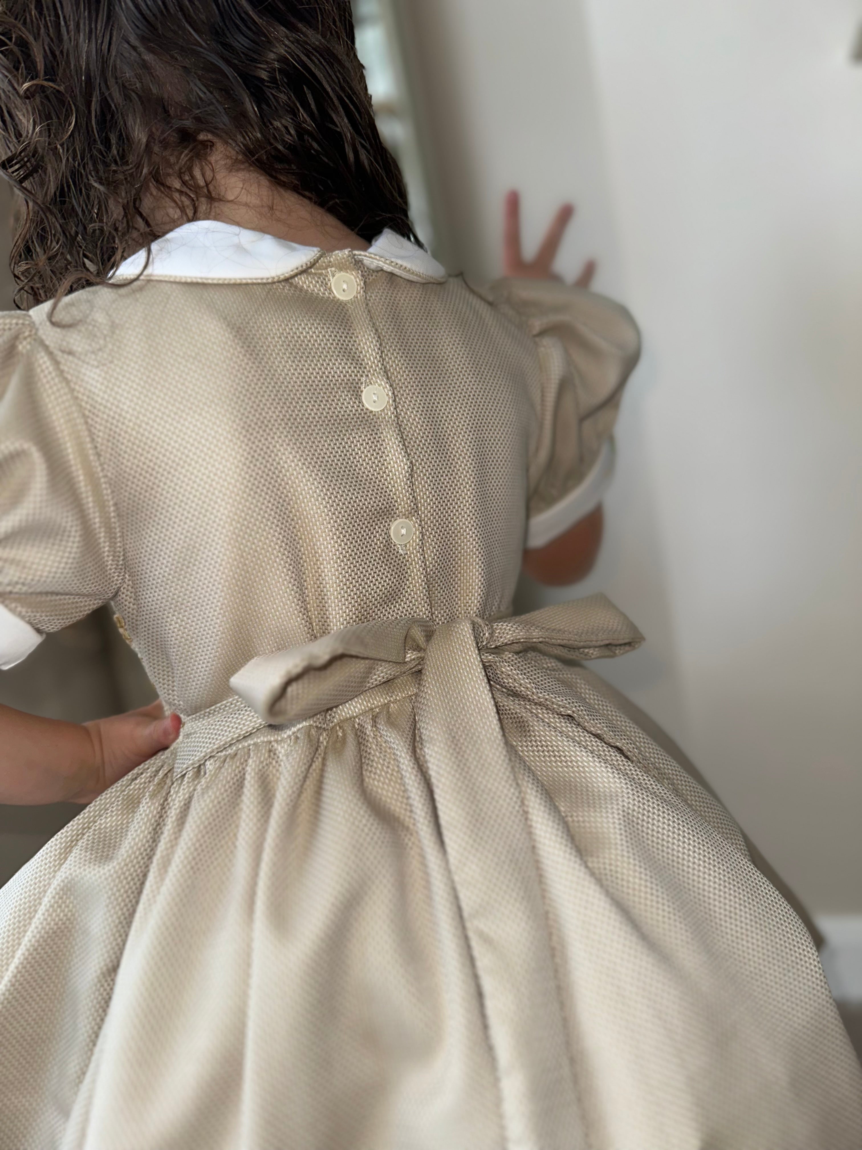 Beige Smock Dress