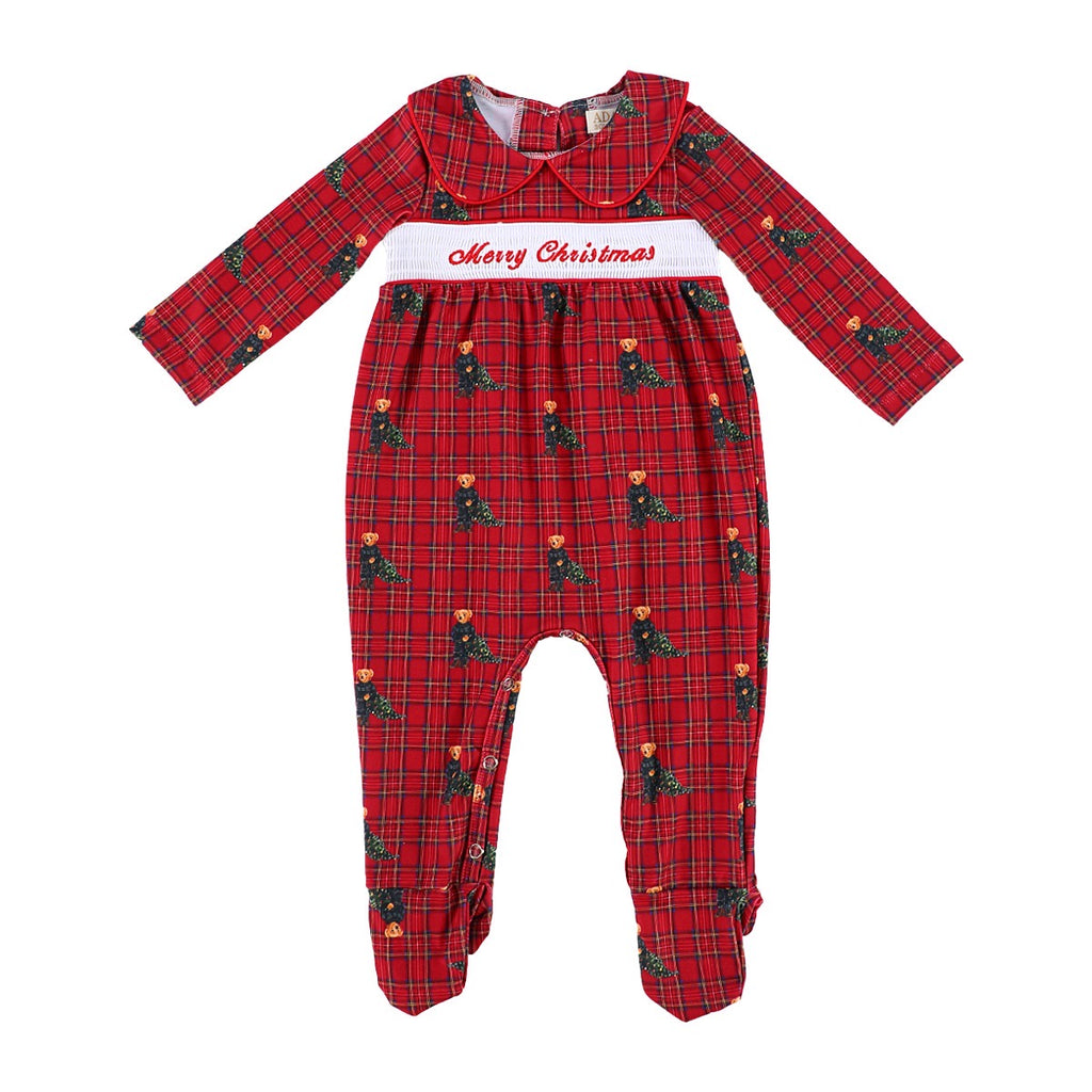 PRE ORDER Boys Christmas Smocked Baby grow