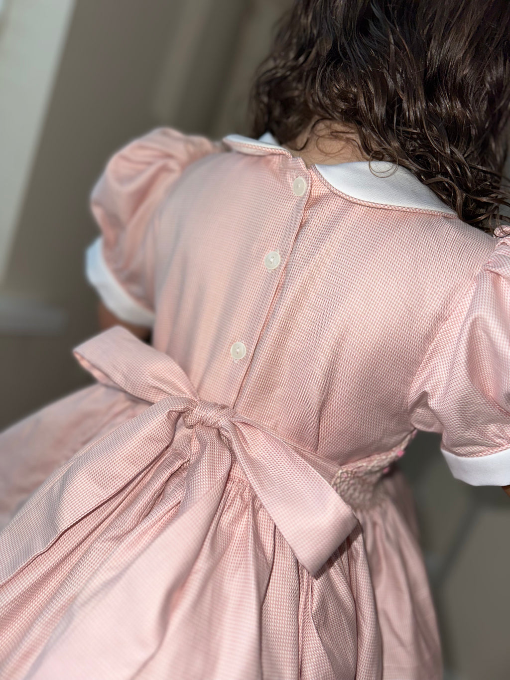Peach Smocked Dress