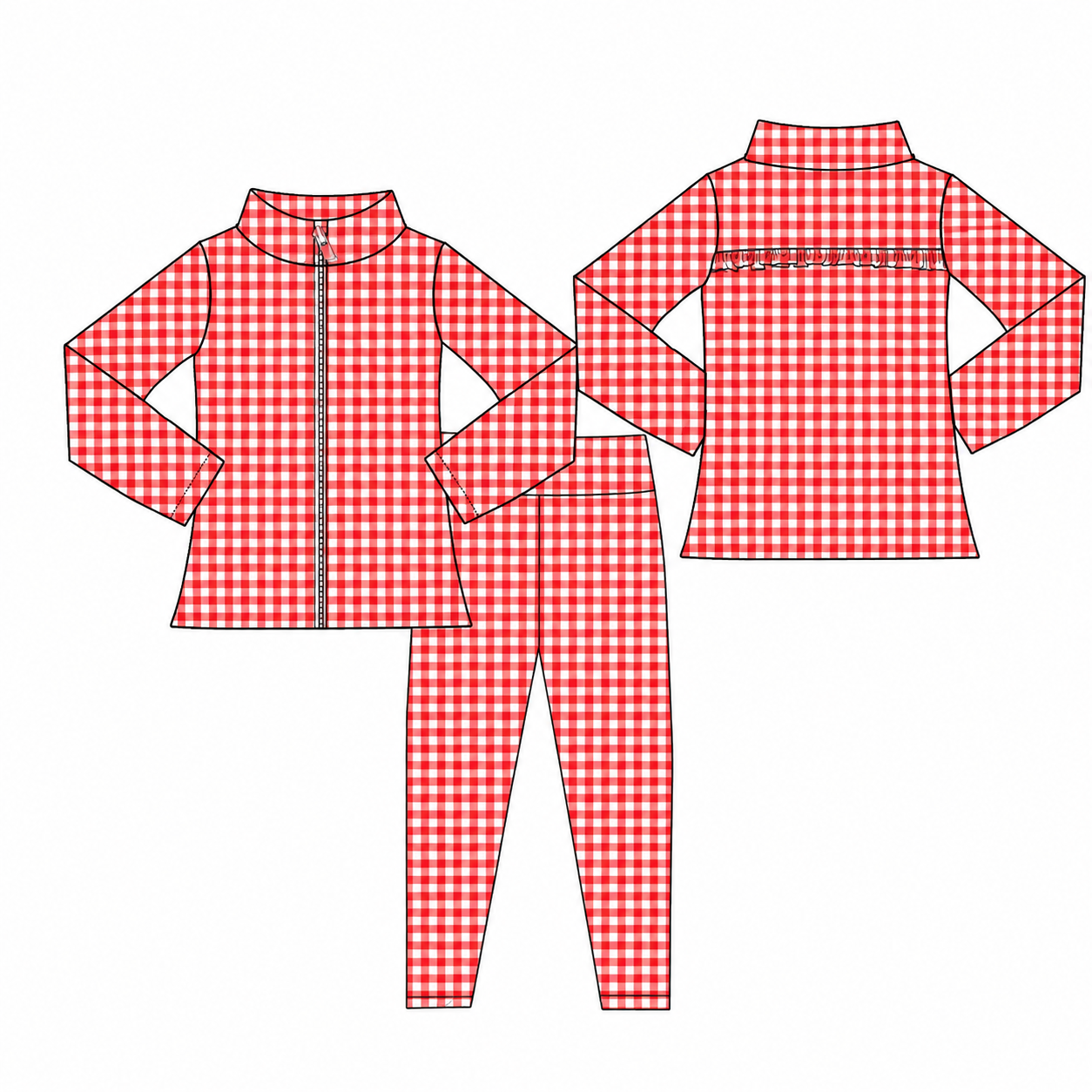 PRE ORDER Girls Gym Set Red Gingham