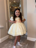 Cream & Pink Swiss Dot Smock Dress