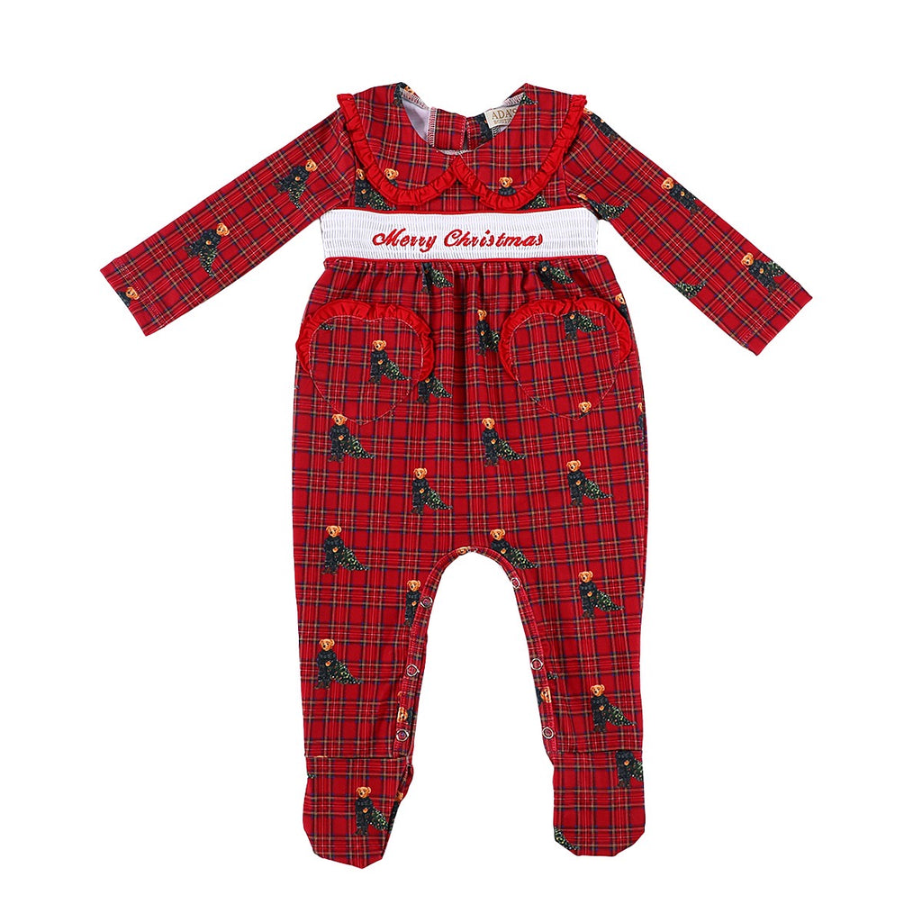 PRE ORDER Girls Christmas Smocked Baby grow