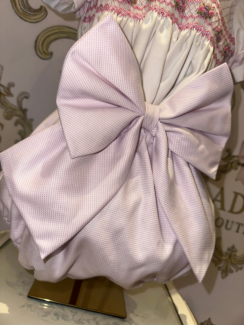 Girls Lilac Smocked Romper