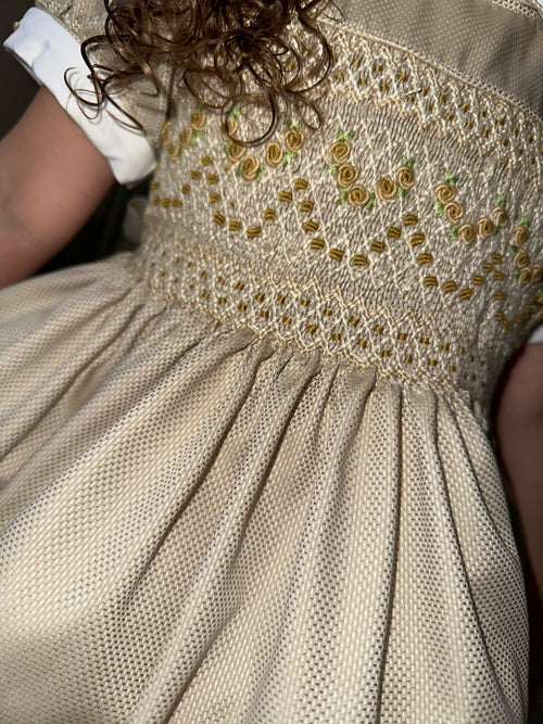 Beige Smock Dress
