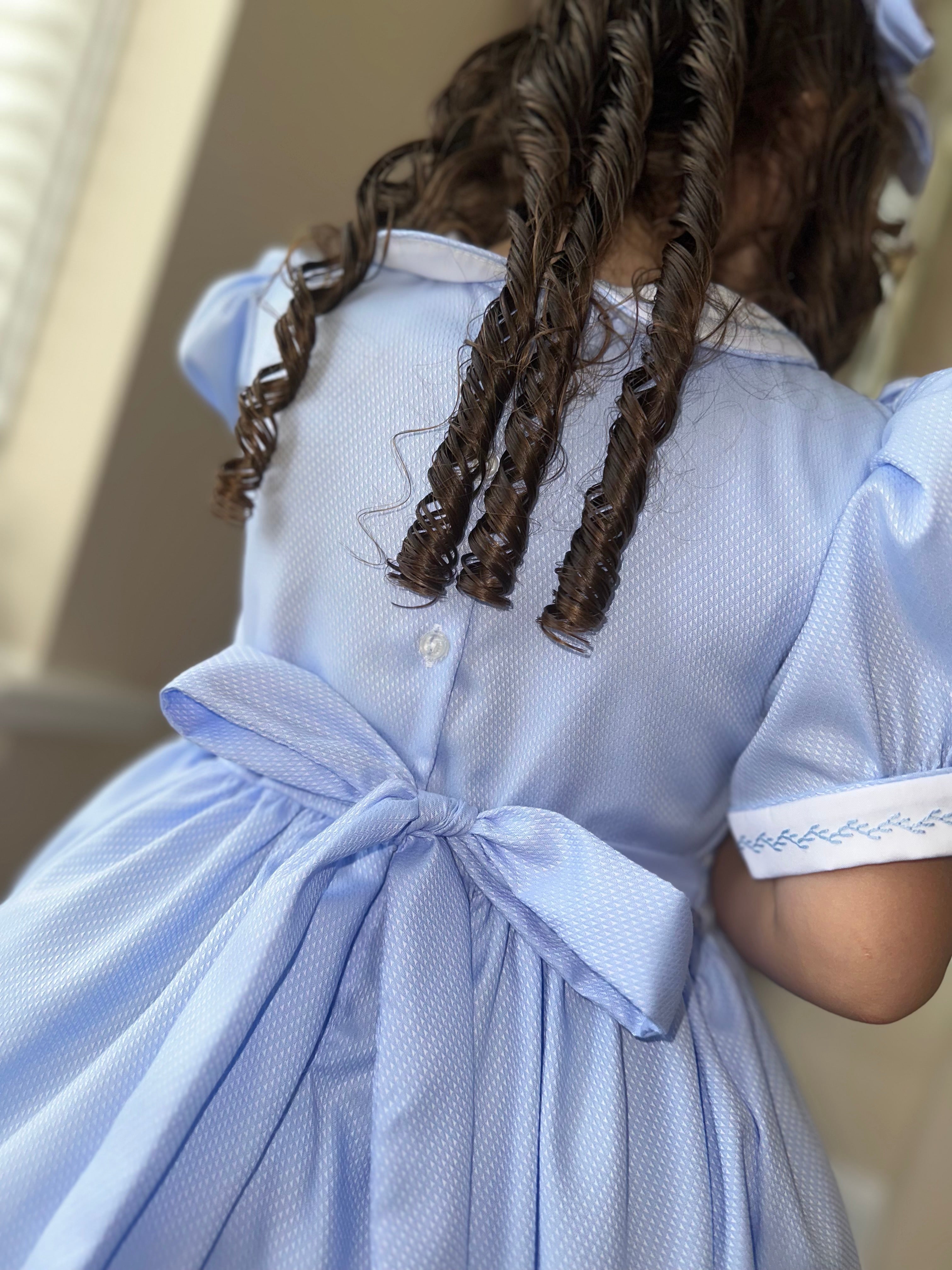 Girls Blue Smock Dress